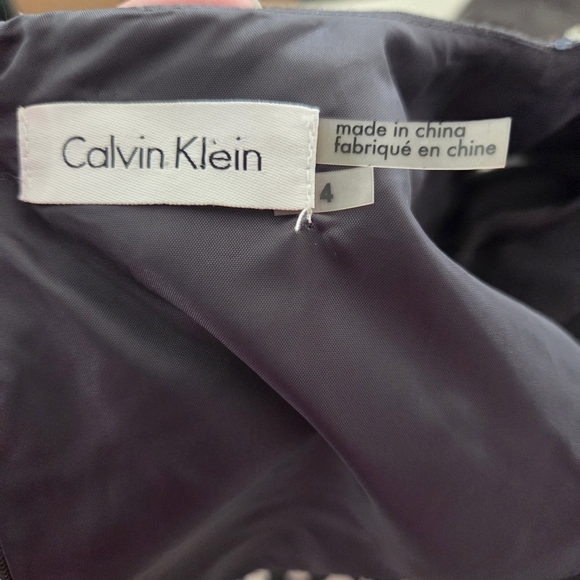 Calvin Klein Gray Sheath Midi Dress With Sequins In Subtle Snakeskin Pattern 4 - Picture 5 of 5